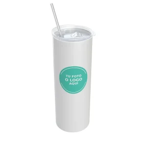 Termo Skinny Personalizable de 20 oz en Acero Inoxidable color Blanco