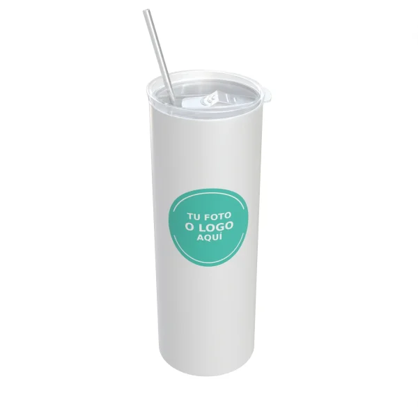 Termo Skinny Personalizable de 20 oz en Acero Inoxidable color Blanco