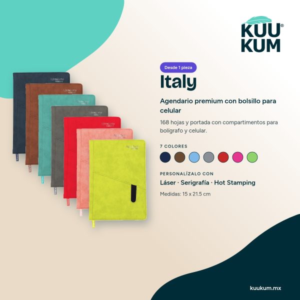 Agendario Italy - colores y técnicas Agendario Italy: colores y técnicas de personalización