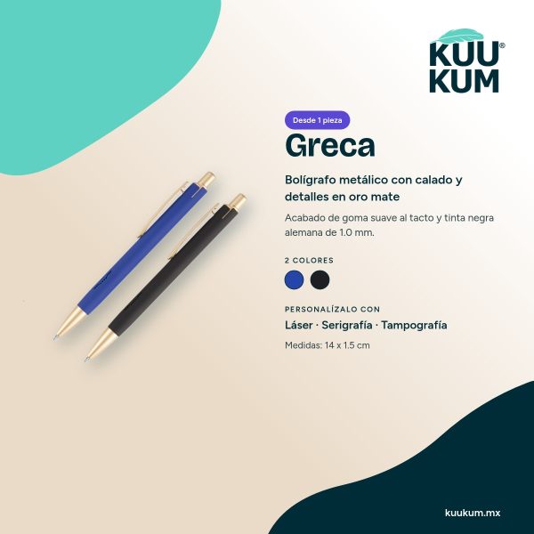 Bolígrafo Greca - colores y técnicas Bolígrafo Greca: colores y técnicas de personalización
