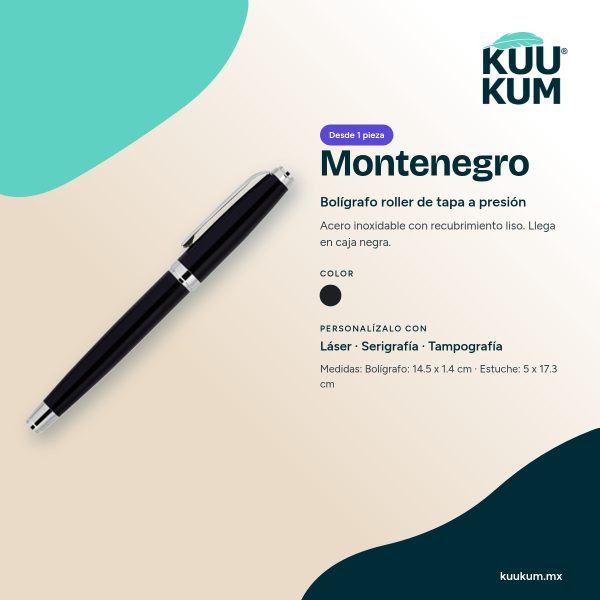 Bolígrafo Montenegro - colores y técnicas Bolígrafo Montenegro: colores y técnicas de personalización