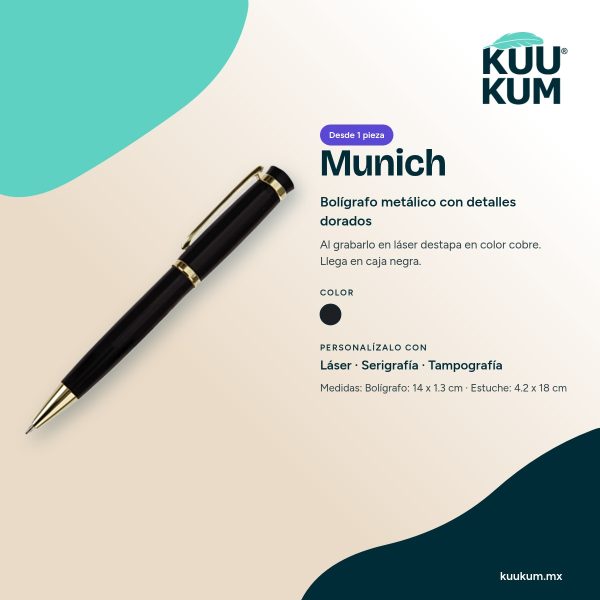 Bolígrafo Munich - colores y técnicas Bolígrafo Munich: colores y técnicas de personalización