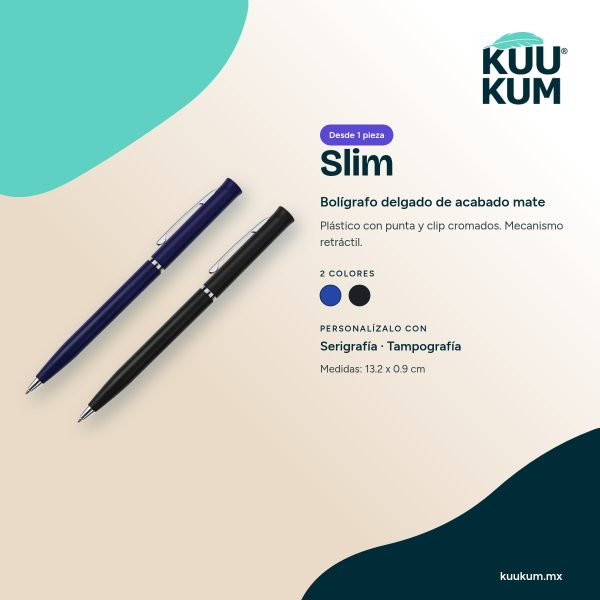 Bolígrafo Slim - colores y técnicas Bolígrafo Slim: colores y técnicas de personalización