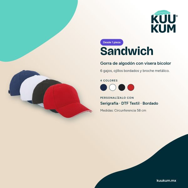 Gorra Sandwich: colores y técnicas de personalización