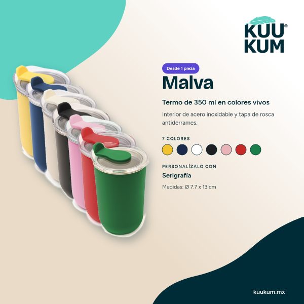 Termo Malva - colores y técnicas Termo Malva: colores y técnicas de personalización